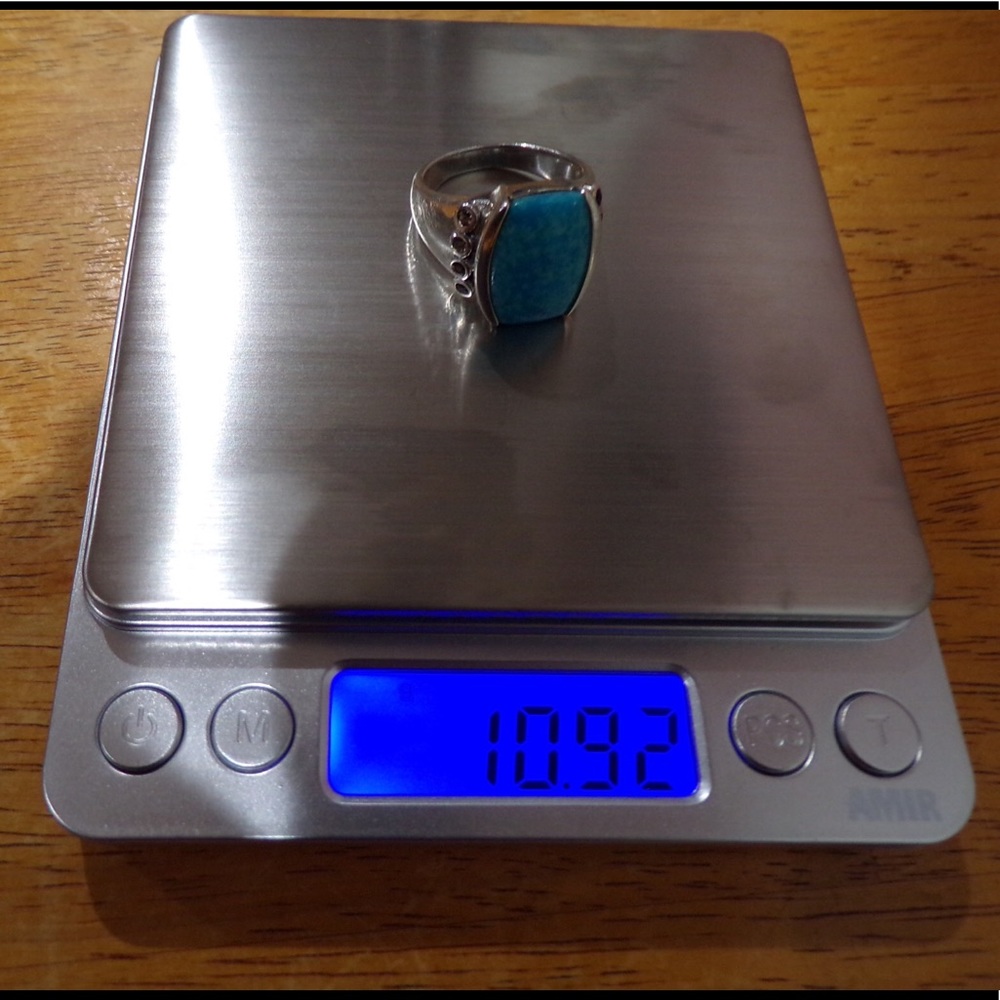 Statement Turquoise ring size 10-11 Silver 825 WOW - Picture 6 of 8